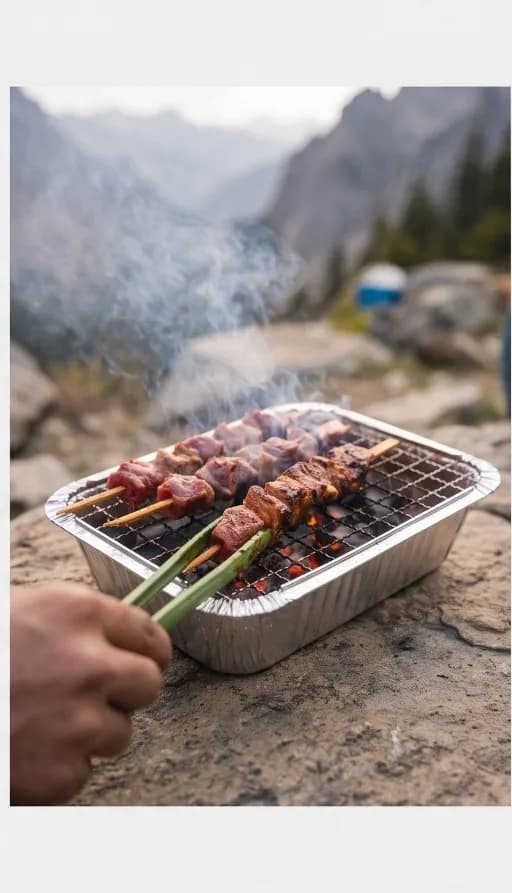 Skewers sizzling on the Instant Grill